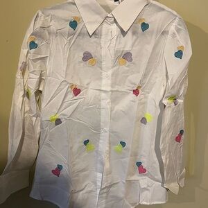 Colorful Heart Embroidered Shirt